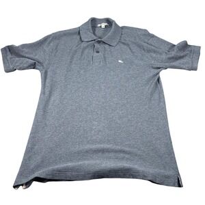 Burberry London Polo Shirt Mens S Gray Solid Knit Embroidered Logo Collared